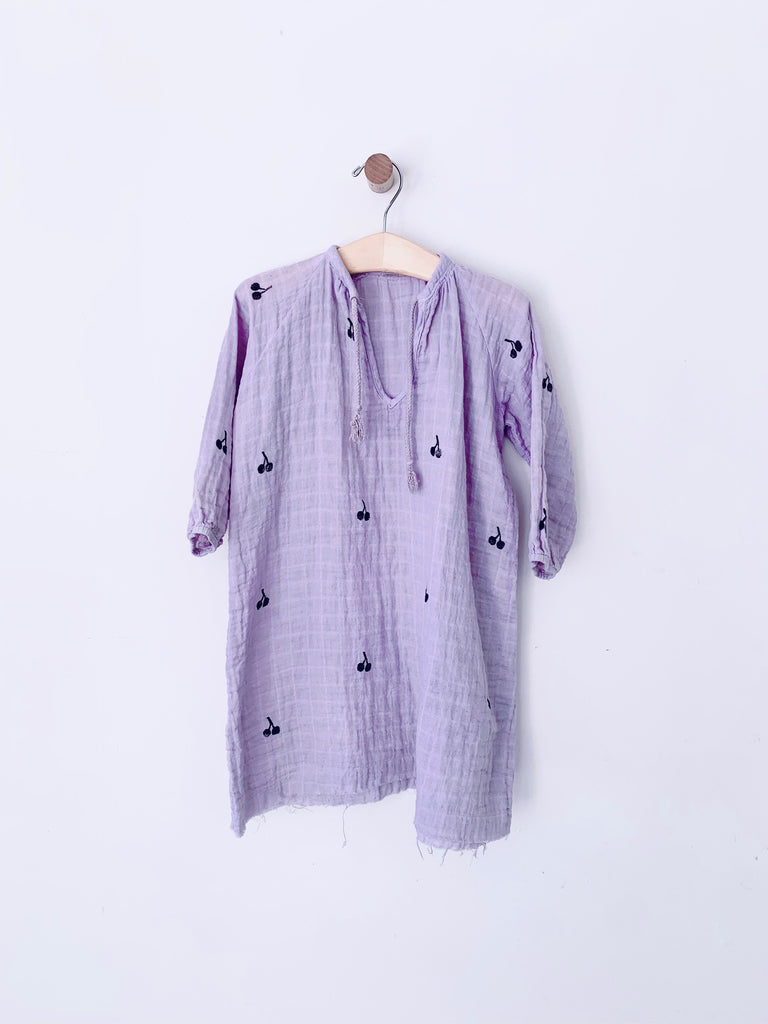 organic cotton malibu dress - lavender / black cherry print