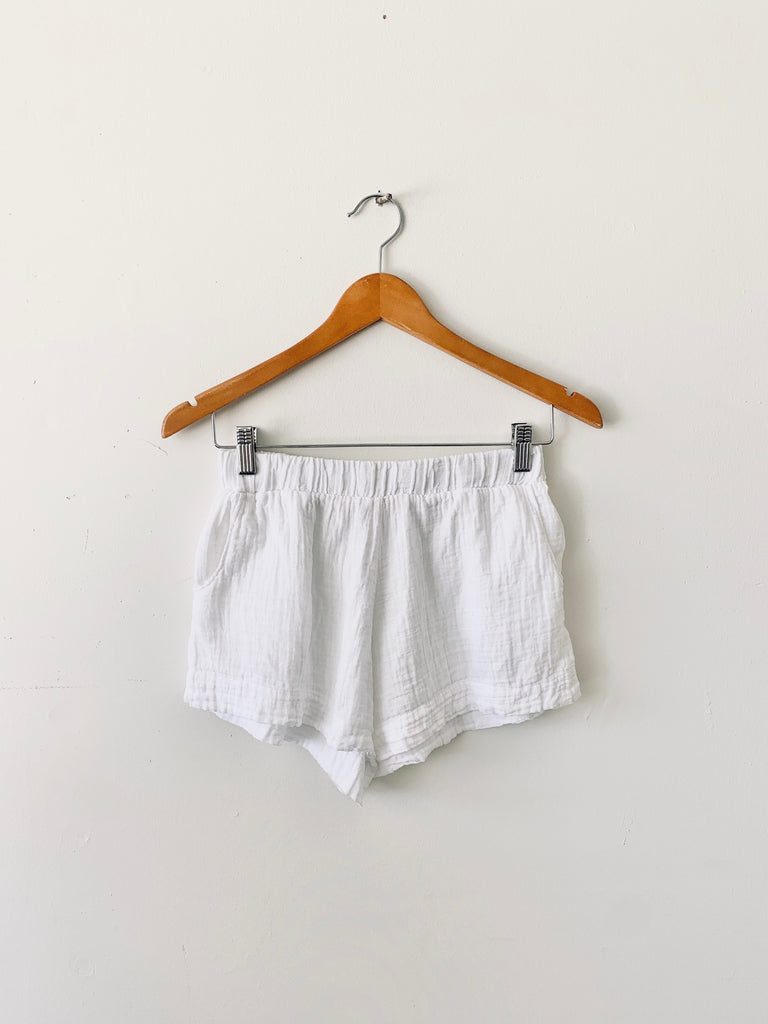 organic cotton santorini lounge shorts - white