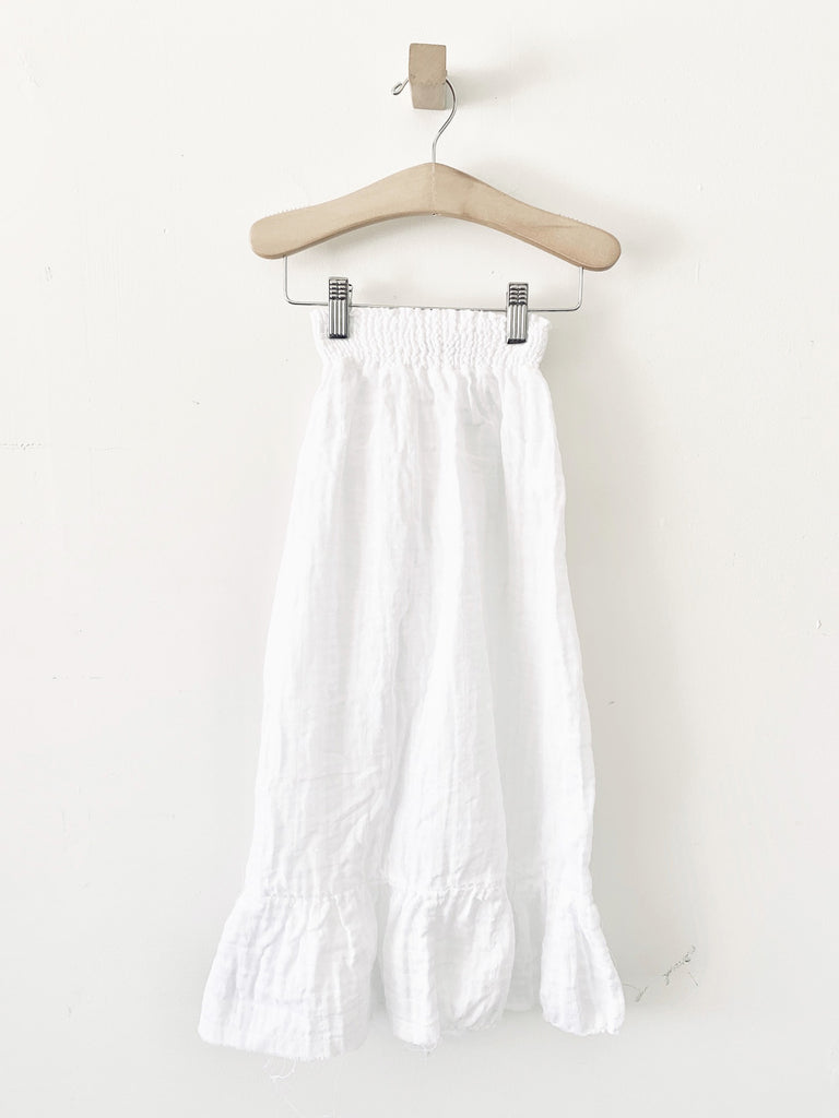 organic cotton gauze mallorca skirt - white