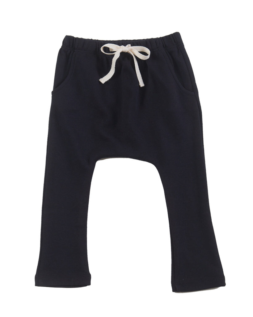 organic cotton harem pants with pockets - black