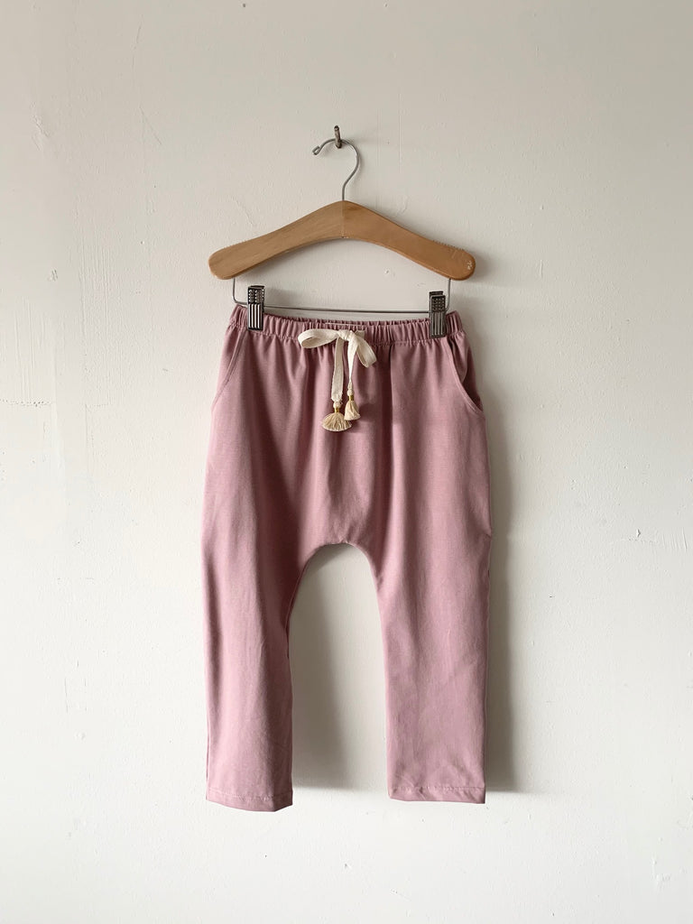 organic cotton harem pants with tassels - woodrose
