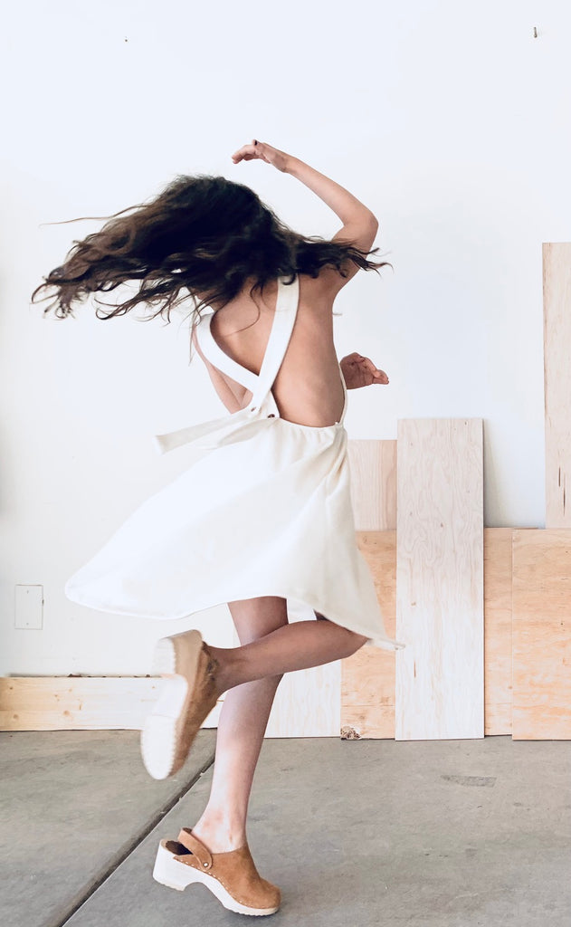 organic cotton pinafore dress woodrose Malu Organic
