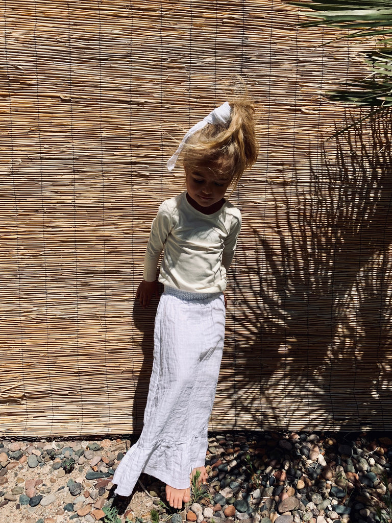 organic cotton gauze mallorca skirt - white